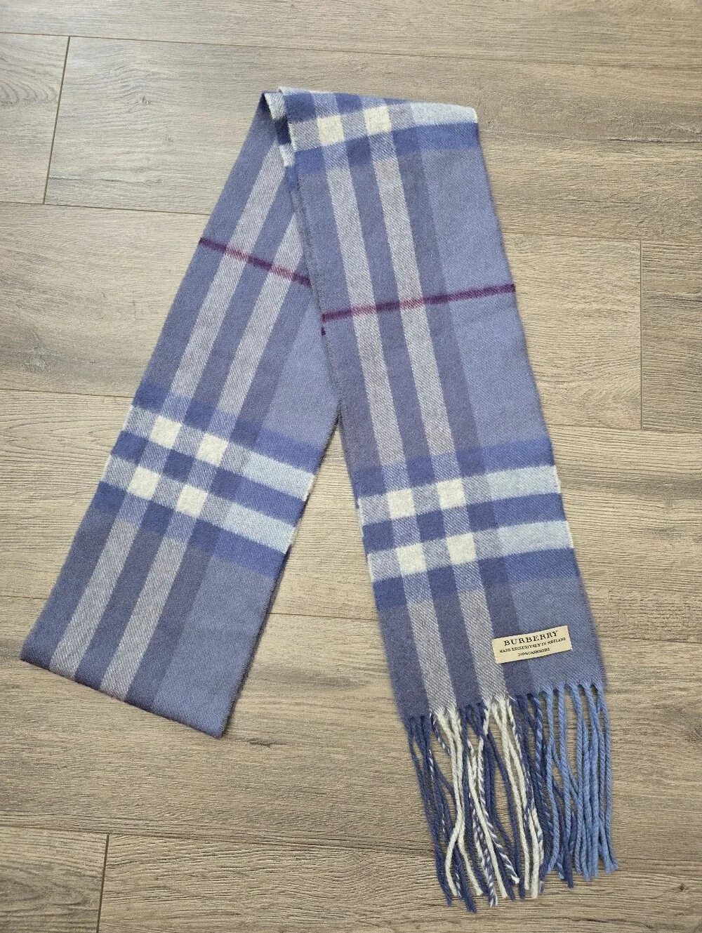 Burberry blue check cashmere scarf Plaid Blue Periwinkle Quiet Luxury Fall